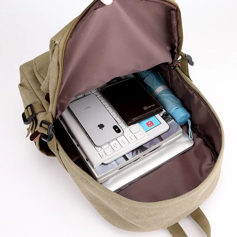 nouveaux hommes de haute qualité sac à dos hommes grande capacité voyage en plein air sac à dos style rétro toile quotidien sac à dos décontracté cartable
