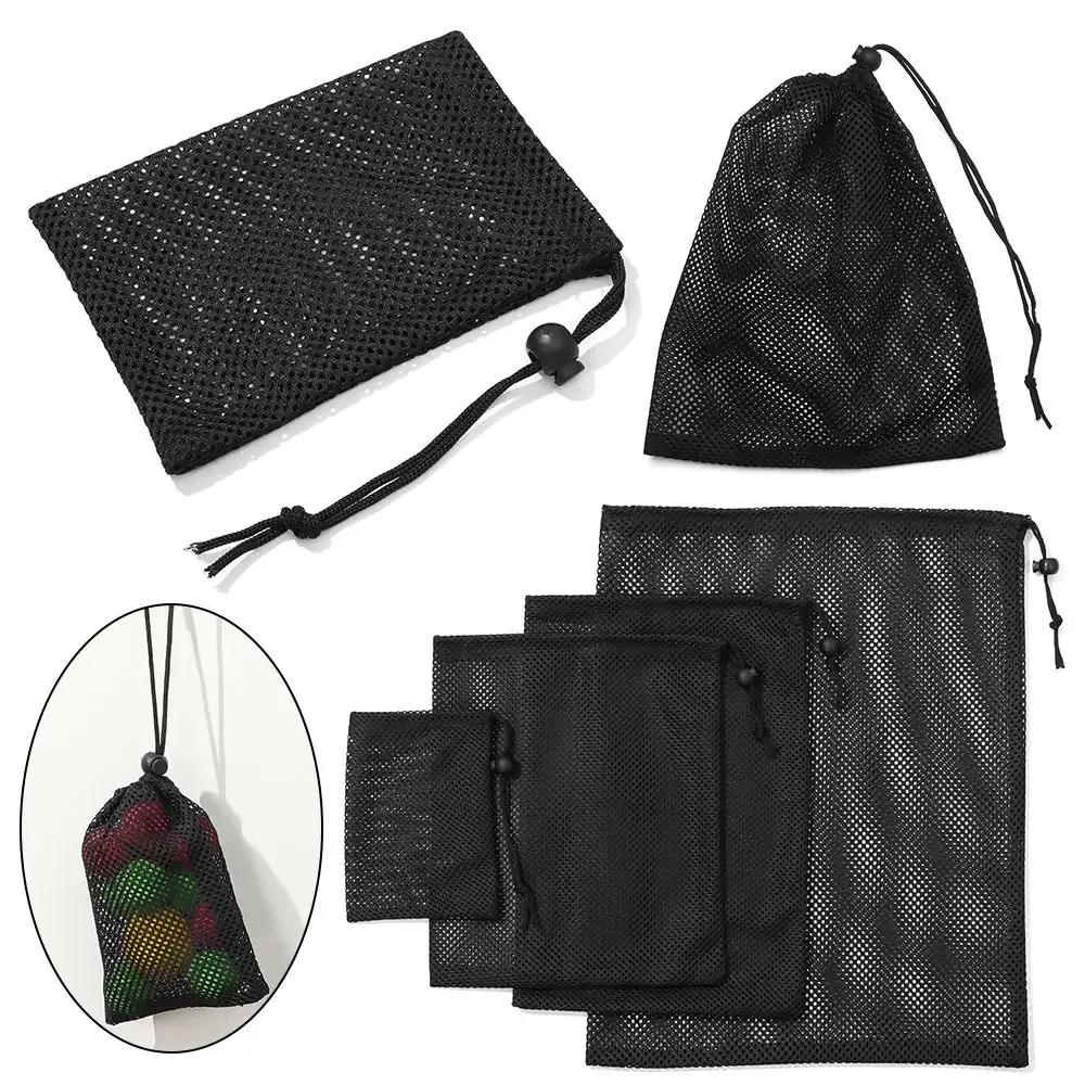 sac à linge polyvalent pour la maison en plein air, sac à cordon en maille, sac de rangement, sac de rangement