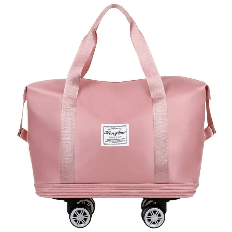 bagage extensible à roue universelle, sac de voyage léger de grande capacité avec rangement de séparation sèche et humide