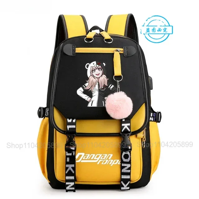 sac à dos danganronpa anime mochila, sac d'école pour étudiants, sac de voyage avec port usb, sacoche décontractée pour ordinateur portable, grand sac messager, cadeau