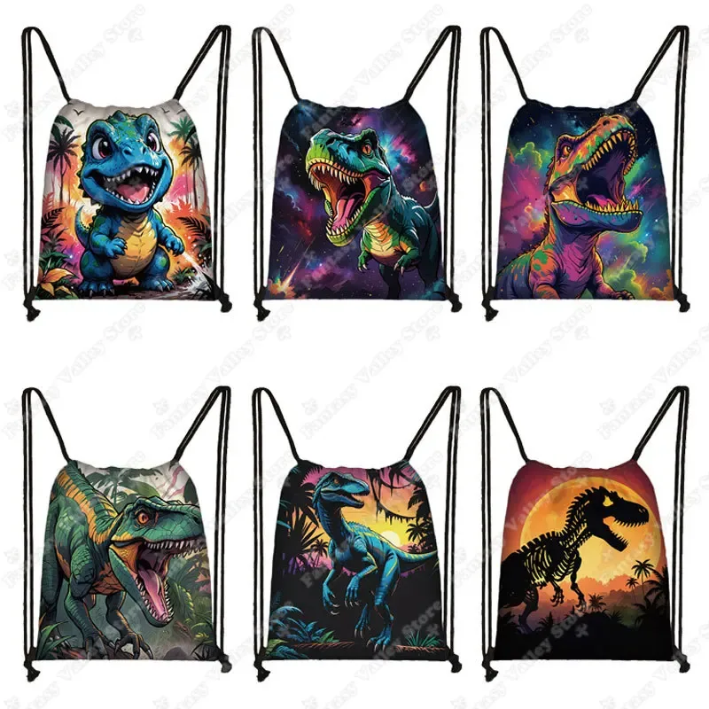 sac à dos de sport imprimé dinosaure pour adolescent, sac de jour, sac à dos, porte-chaussures, proximité, voyage, dessin animé, mignon, cadeau