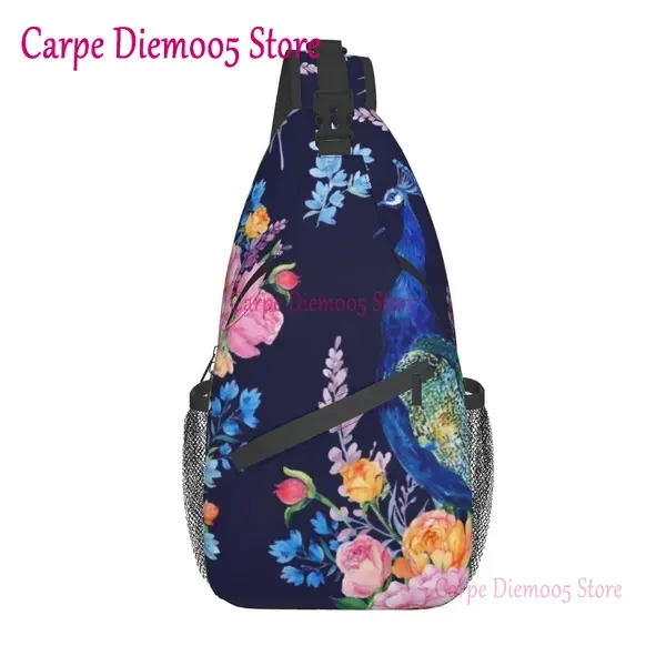 sac à bandoulière plume de paon, sac à dos de randonnée, sac de jour, sac de poitrine, sac à bandoulière pour femmes et hommes