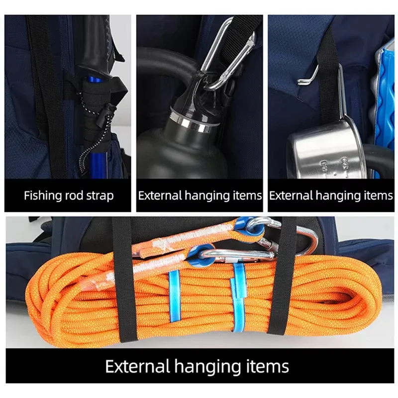 sac à dos de voyage pour randonnée en plein air, camping, escalade, avec housse de pluie, sac d'hydratation pour trekking, alpinisme et voyages