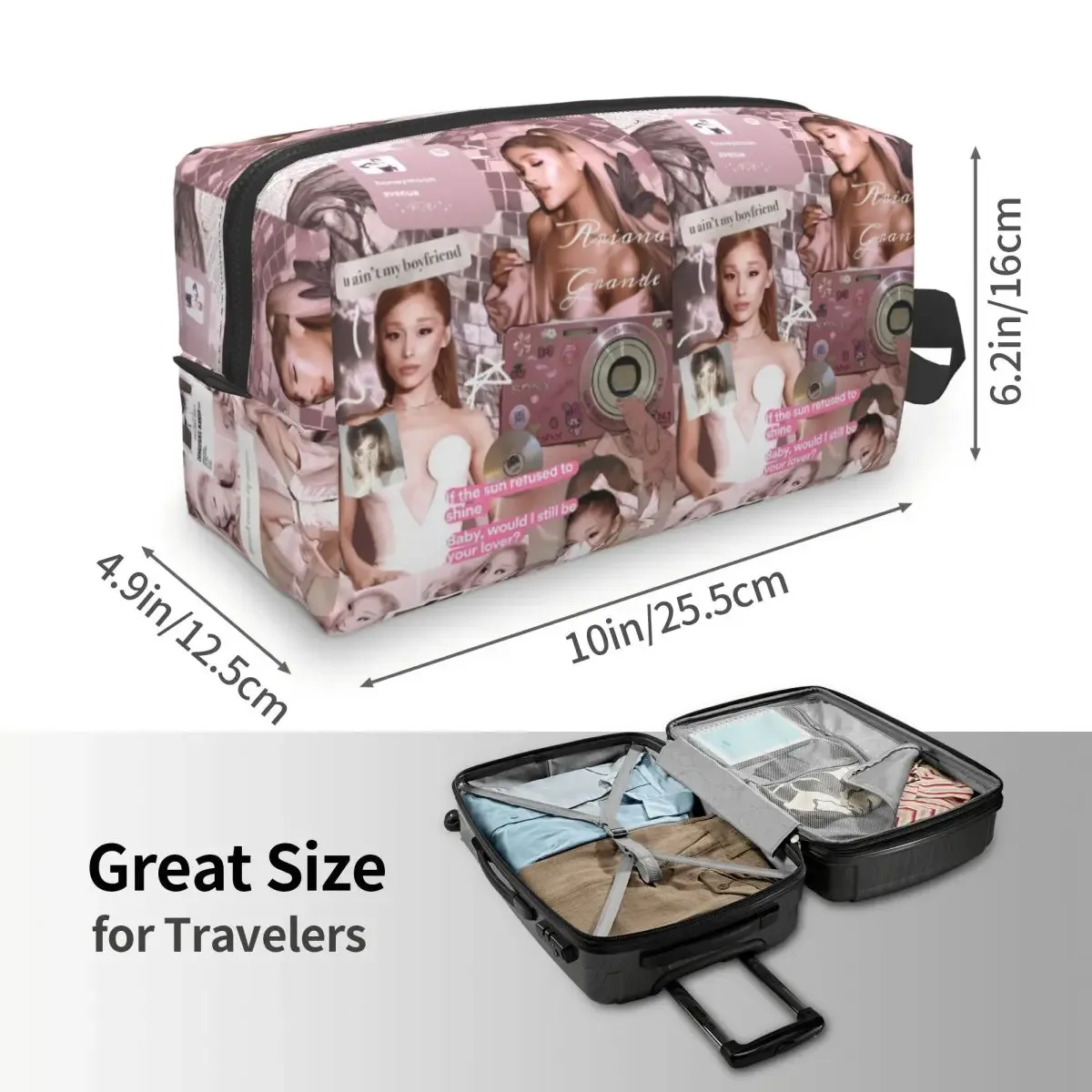 trousse de maquillage ariana grande, organiseur de cosmétiques, trousse de toilette, trousse de beauté pour femmes, trousse de voyage, trousse à crayons