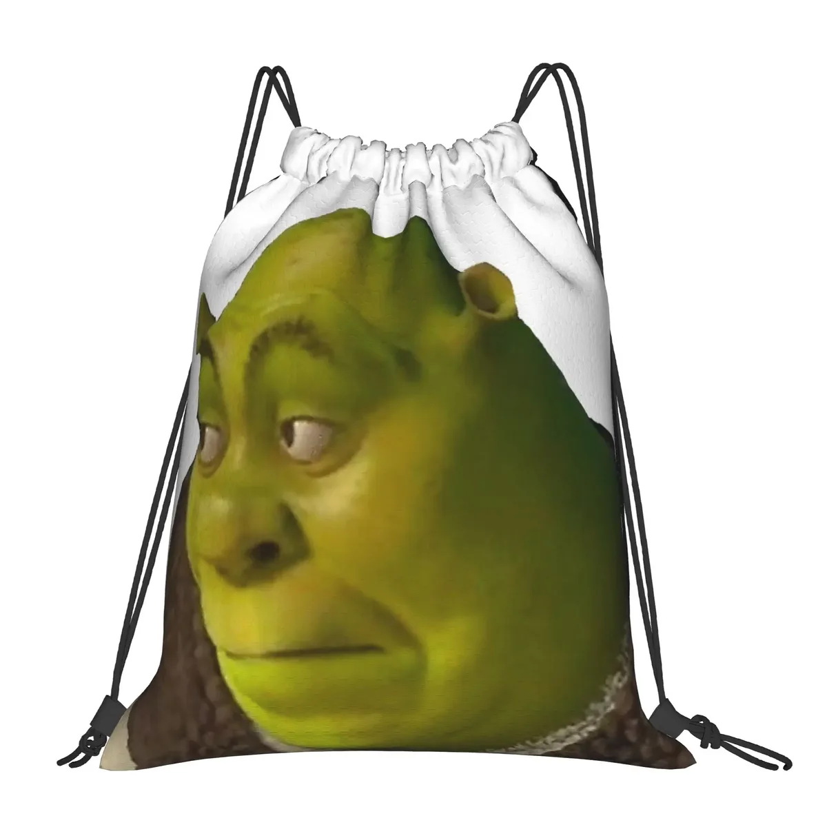 sac à dos à cordon shreks memes, sac de sport résistant à l'eau, sac à cordon avec visage drôle d'anime pour le yoga, 36 cm (largeur) x 43 cm (hauteur)