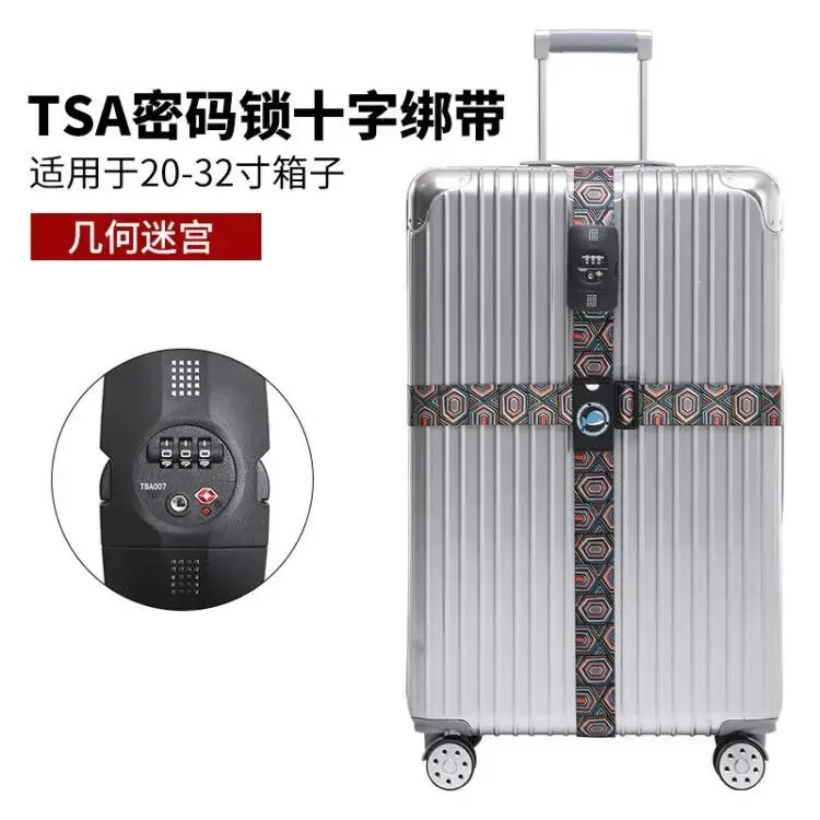 tsa blolock-sangles de bagages réglables, emballage environnemental, peintures à l'étranger, sangles de reliure pour valise de 20 à 32 pouces