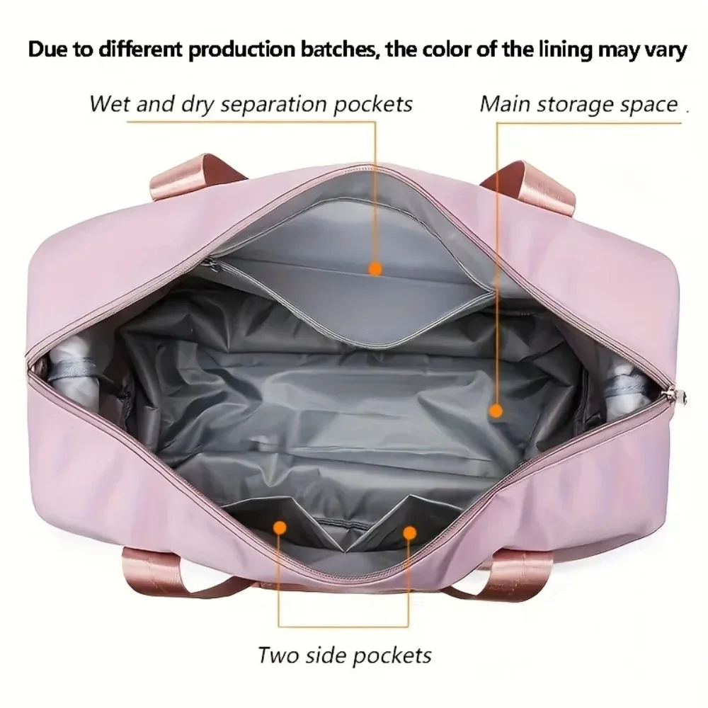 nouvelle mode et loisirs, sac de voyage oxford multifonctionnel pliable, séparation sec/humide, grande capacité, fermeture éclair