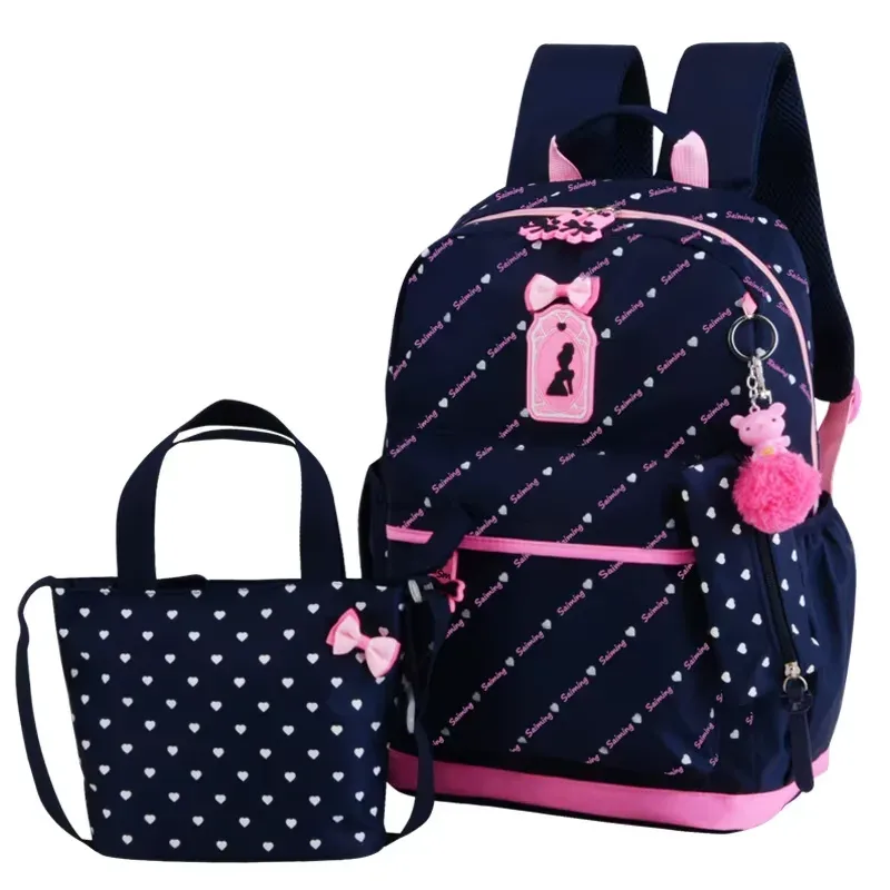 bunnyfly ensemble de 3 sacs à dos scolaires pour enfants, sac à dos tendance et adorable pour filles, étudiants, mochila sac