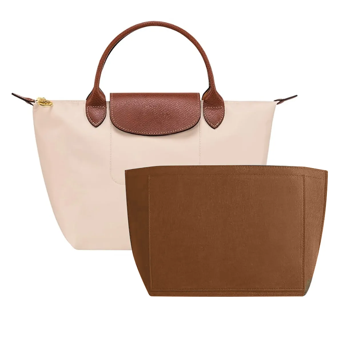 sac à insérer en feutre adapté au sac à main longchamp, sac de doublure en tissu feutré, sac de maquillage, support de voyage, organisateur de sac à main portable