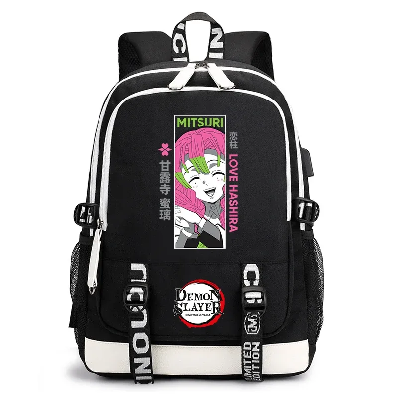 sac à dos demon slayer anime pour l'école, sac à dos léger avec port usb pour garçons, filles, enfants, étudiants