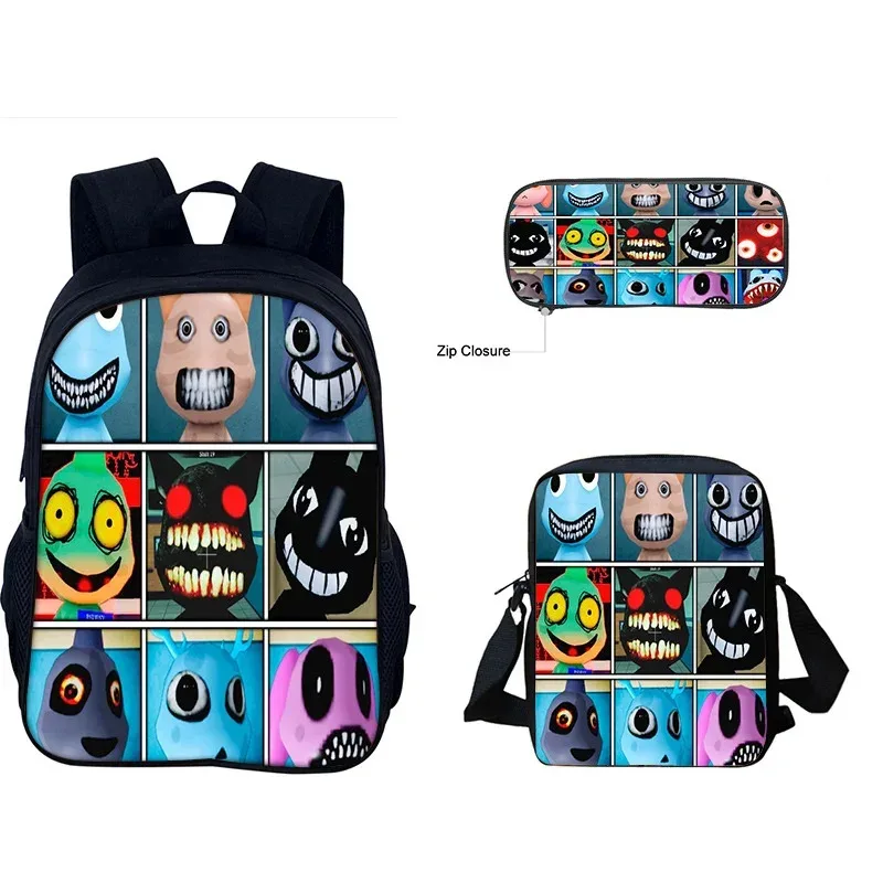 ensemble de 3 sacs d'école à thème animalier pour enfants, sac à dos, sac bandoulière et trousse à crayons, pour garçons et filles de primaire et collège, idéal comme cadeau