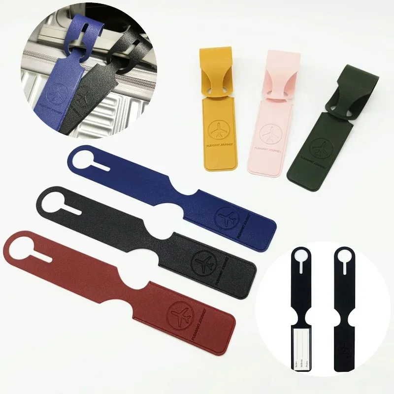étiquette de bagage en cuir pu, 2/5/10 pièces, identifiant de valise portable, étiquette de sac d'embarquement, nom, identification, porte-adresse, accessoires de voyage