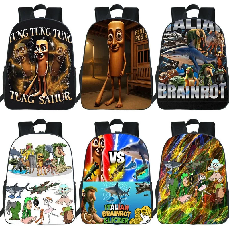 Tung Tung Tung Sahur cartables Sahur sac à dos Bombardinocrocodilo Tralalelo Tralala Penbag Bookbag pour étudiants sacs d'ordinateur