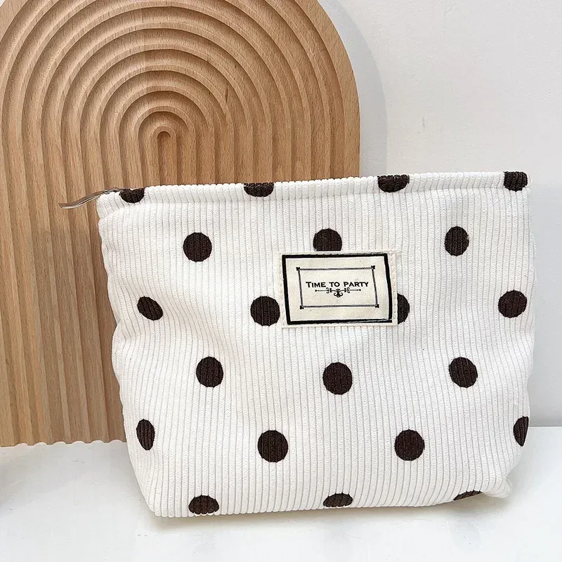 sac à cosmétiques brodé en velours côtelé, pochette, grands sacs de rangement de maquillage, pochette à cosmétiques coréenne pour femmes, trousse de toilette mignonne et de beauté