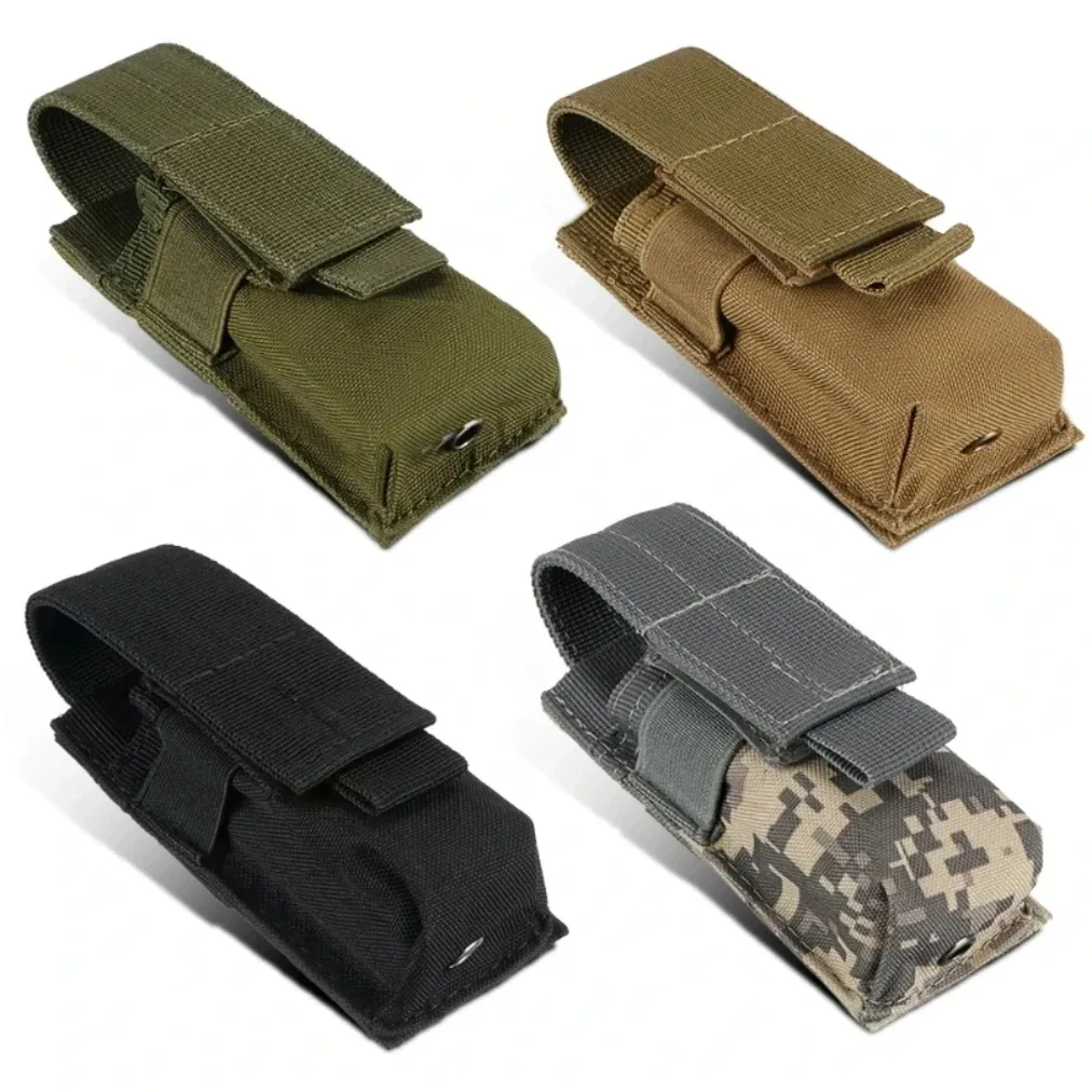 Pochette tactique pour magazines, sac de rangement de Camouflage avec crochet de ceinture, pochette pour lampe de poche de loisirs en plein air, ensemble de supports de lampe de poche