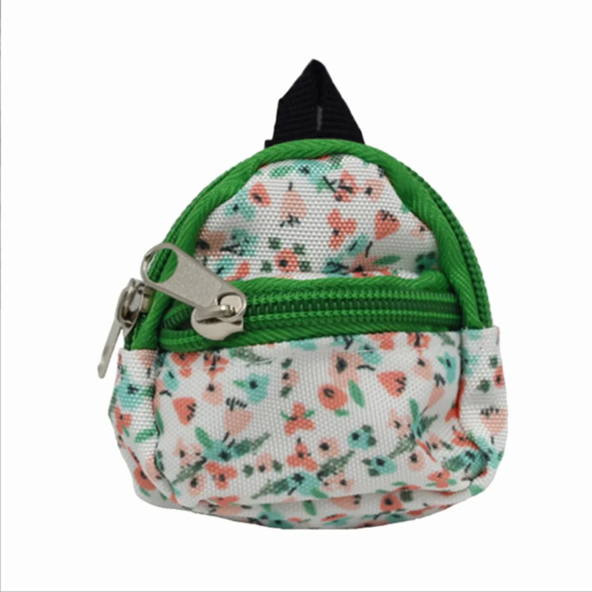 1 pièce mini sac à dos porte-monnaie à fermeture éclair double épaule avec porte-clés et pendentif