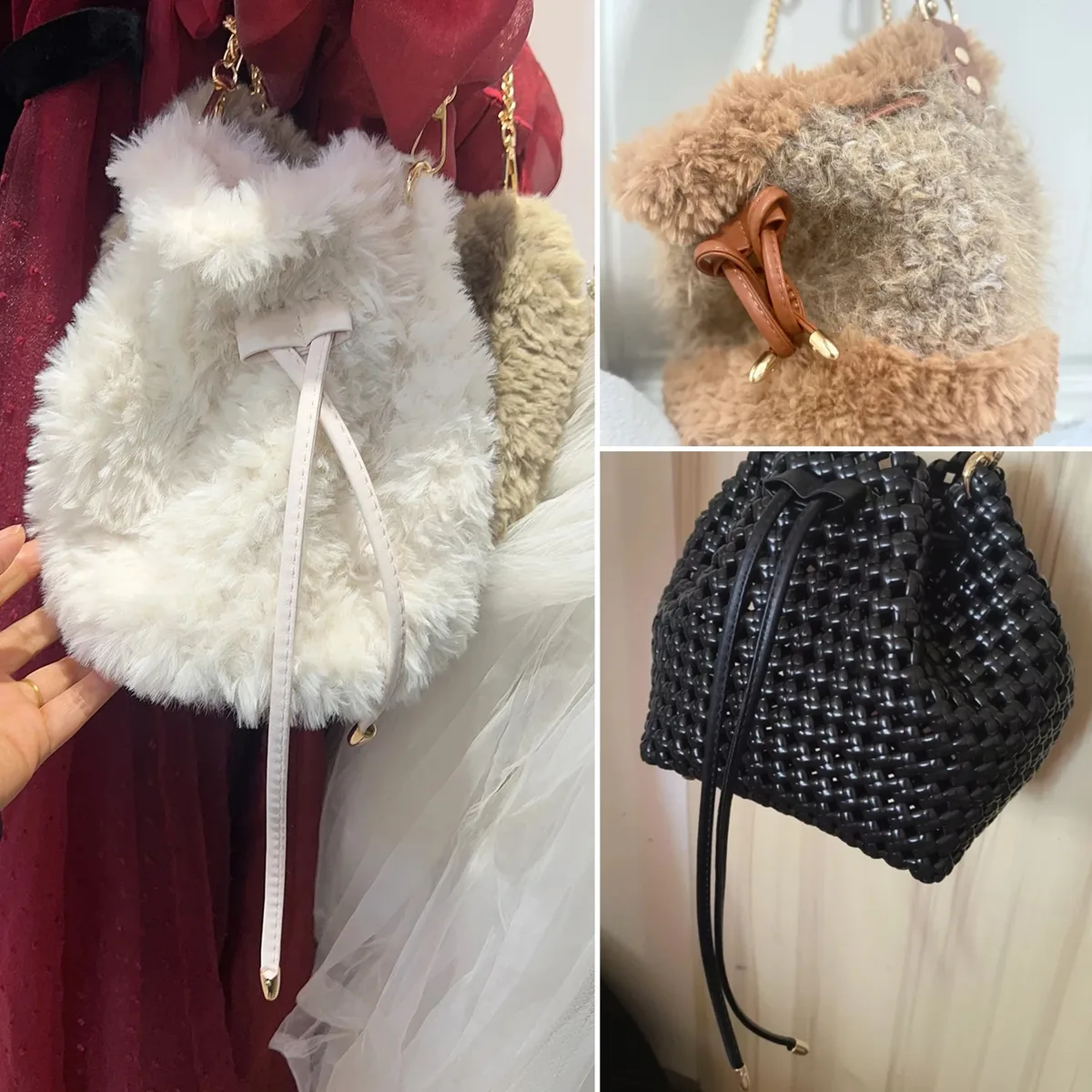 3-6 pièces de cordon coulissant en cuir pu détachable pour sac seau, sangle de remplacement, accessoires de sac à dos, cordon coulissant pour sac diy