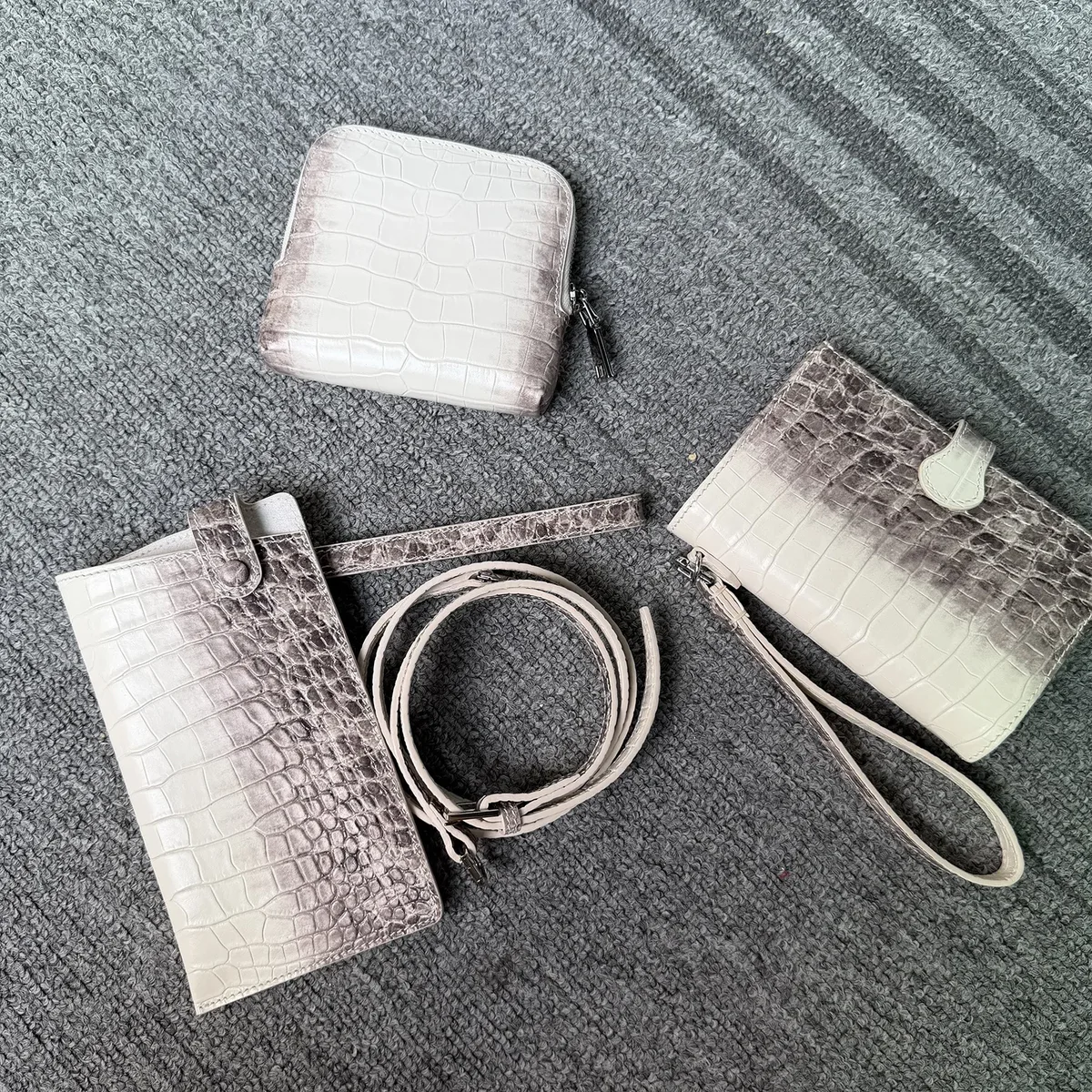 sac de maquillage en cuir de vachette, collection himalaya, luxueux, grande capacité, en cuir véritable, sac de voyage portable pour femmes, sac de rangement cosmétique