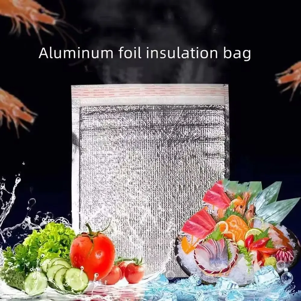 lot de 50 sacs isothermes en aluminium pour livraison de repas, sacs de transport chaud/froid avec fermeture, sacs de rangement pour boissons, sacs réfrigérants