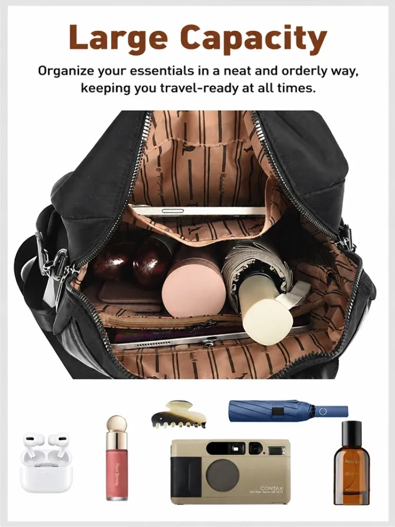 sac à dos multifonctionnel pour femmes, sac à dos de voyage de grande capacité avec sangle pour bagages, sac à dos d'étudiant épaissi