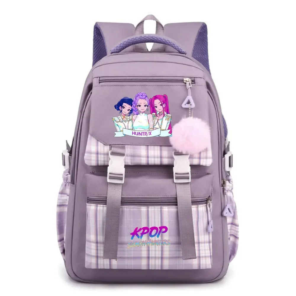 sacs à dos d'école kpop demon hunters, sacs d'école pour étudiants, sac à dos de voyage à la mode pour filles, sac à dos étanche avec fermeture éclair, sac à dos pour ordinateur portable