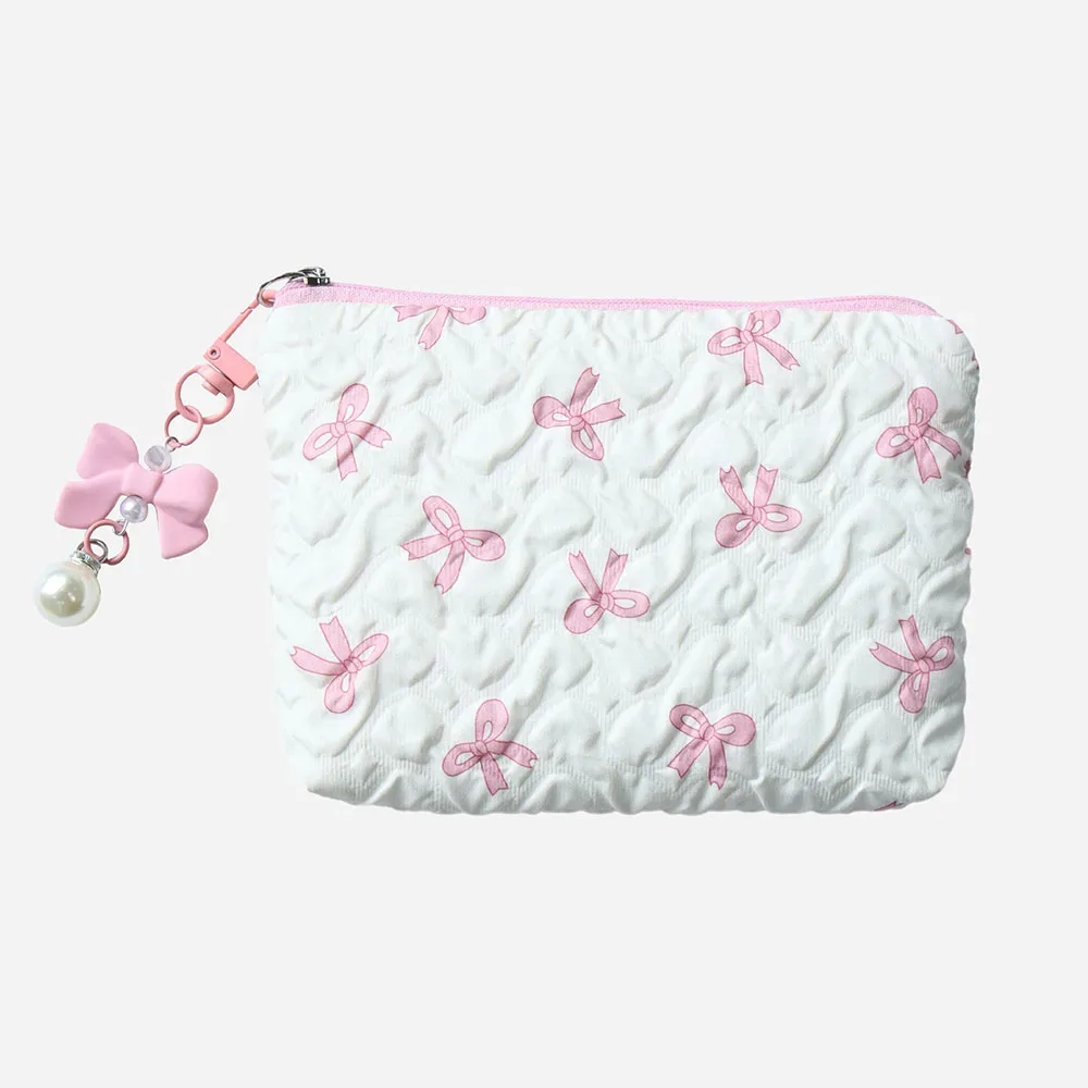 pochette cosmétique mignonne à nœud papillon, sac de rangement portable multifonctionnel de haute qualité, mini porte-monnaie au design raffiné