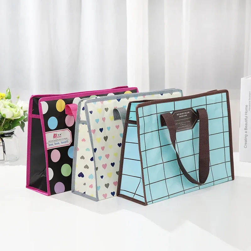 sac de shopping de grande capacité, étanche, réutilisable, pliable, pochette de rangement non tissée, sac à main à bandoulière imprimé floral