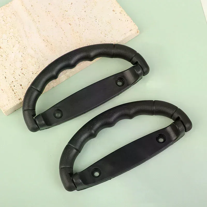 2 poignées de valise en plastique noir, sangle de traction pour valise, poignée de transport pour étui, bouton antidérapant pour boîte, pièces de rechange