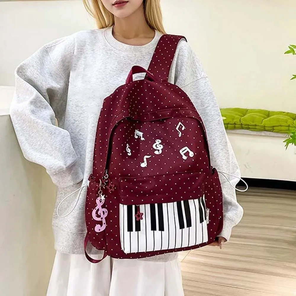 Sac à dos pour piano en nylon, multi-poches, design léger, sac à dos pour clavier, sangle respirante, sac à notes de musique de style japonais