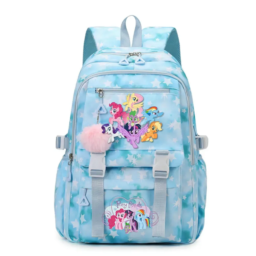 sac à dos d'étudiant imprimé my little pony, cartable de grande capacité pour adolescents, sac à dos de voyage pour ordinateur portable pour femmes