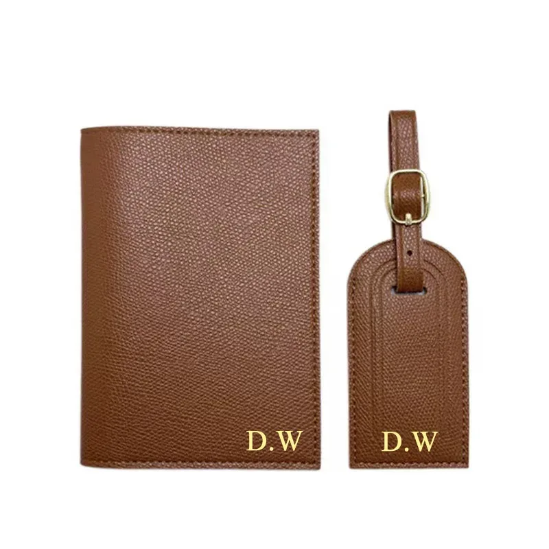 Porte-billets personnalisé gratuit, simple et polyvalent, motif palmier, en cuir, multifonctionnel, avec étiquette de bagage et coffret cadeau