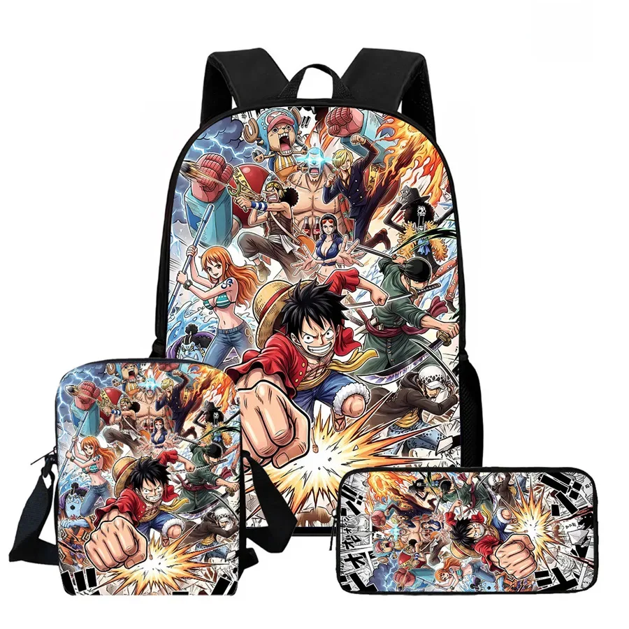 ensemble de 3 sacs à dos scolaires légers one piece avec sac bandoulière et trousse à crayons, sac à dos unisexe pour garçons et filles de 6 à 10 ans