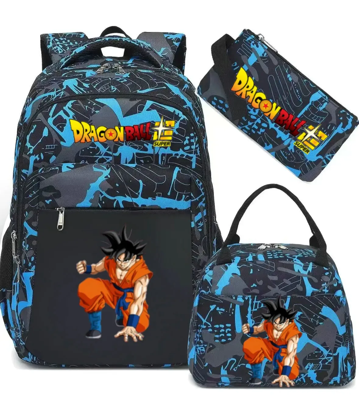 sac à dos dragon ball, sac d'école camouflage, grande capacité, pour lycéens, garçons et filles, mochila de voyage