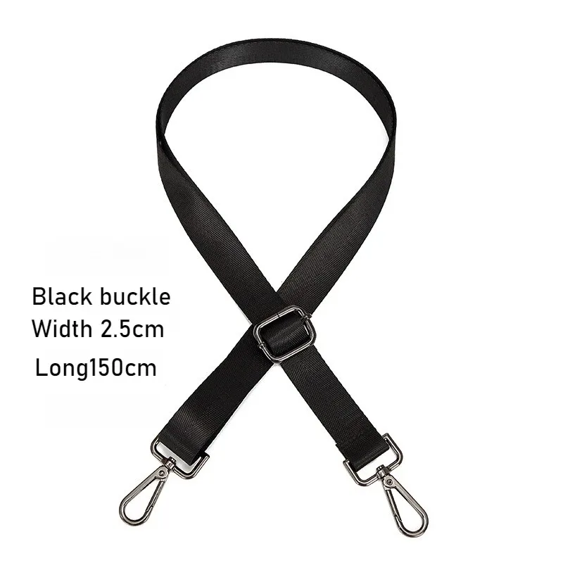 sangle de sac à bandoulière en nylon noir, ceinture détachable de remplacement réglable pour femmes et hommes, sacoches à poignée, ceinture de sac à main