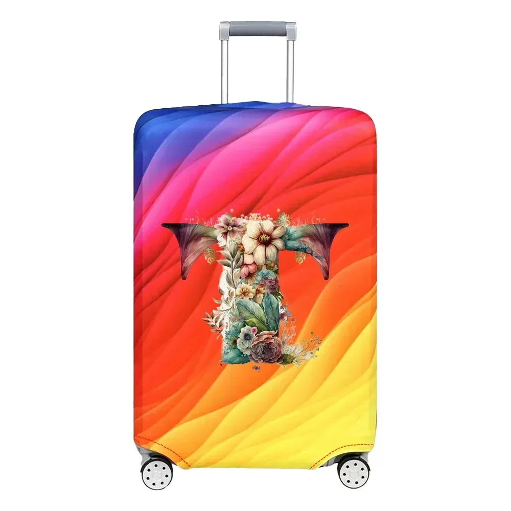 housse de protection extensible pour valise, série florale et lettres, pour valises de 18 à 32 pouces, organisateur de voyage
