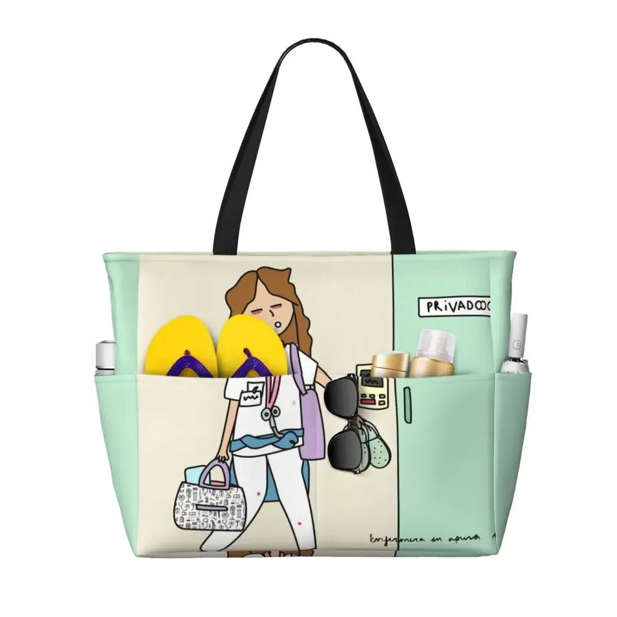 sac fourre-tout de voyage médical personnalisé enfermera en apuros pour femmes, sacs d'épicerie à bandoulière de grande capacité