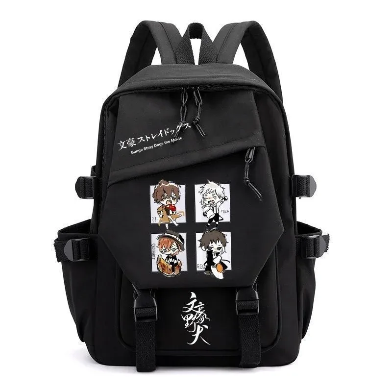 sac à dos anime bungo stray dogs cartoon, cartable pour adolescents, cartable pour hommes et femmes, mode cosplay, ordinateur portable, voyage en plein air, mochila