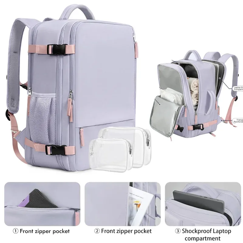 Sac à dos pour ordinateur portable de 15 pouces, sac à dos de voyage, adapté aux hommes et aux femmes, sac à dos de grande capacité, sac à main pour effets personnels