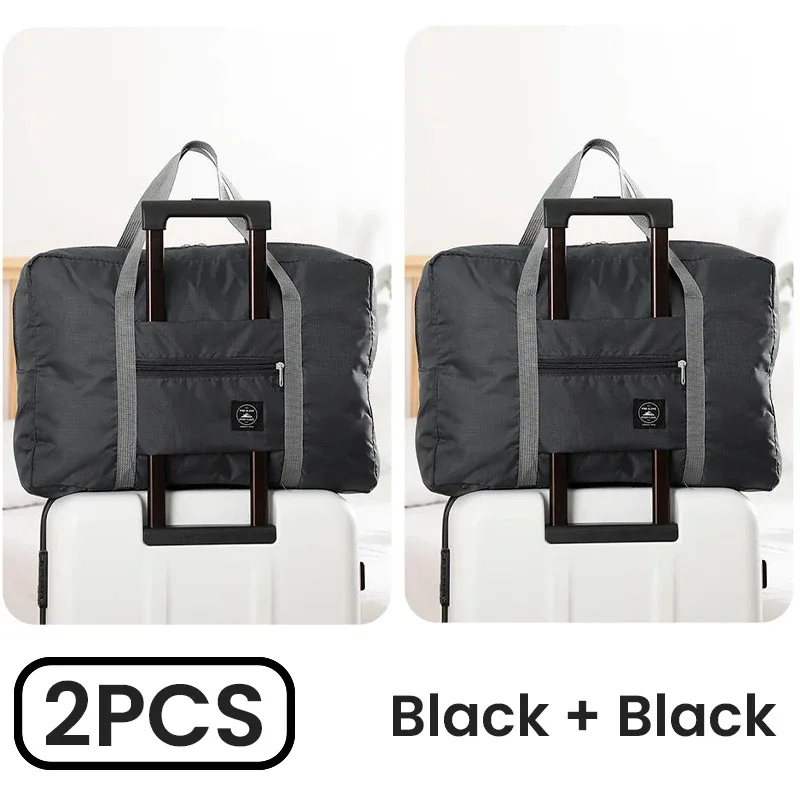 2 sacs de voyage pliables pour compagnies aériennes, sac de week-end, sac de nuit, sac de transport pour l'hôpital, sac de sport, bagage à main