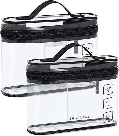 sac à cosmétiques transparent en pvc, sac de toilette multifonctionnel portable de voyage, étanche, grande capacité, pour la plage, rangement divers