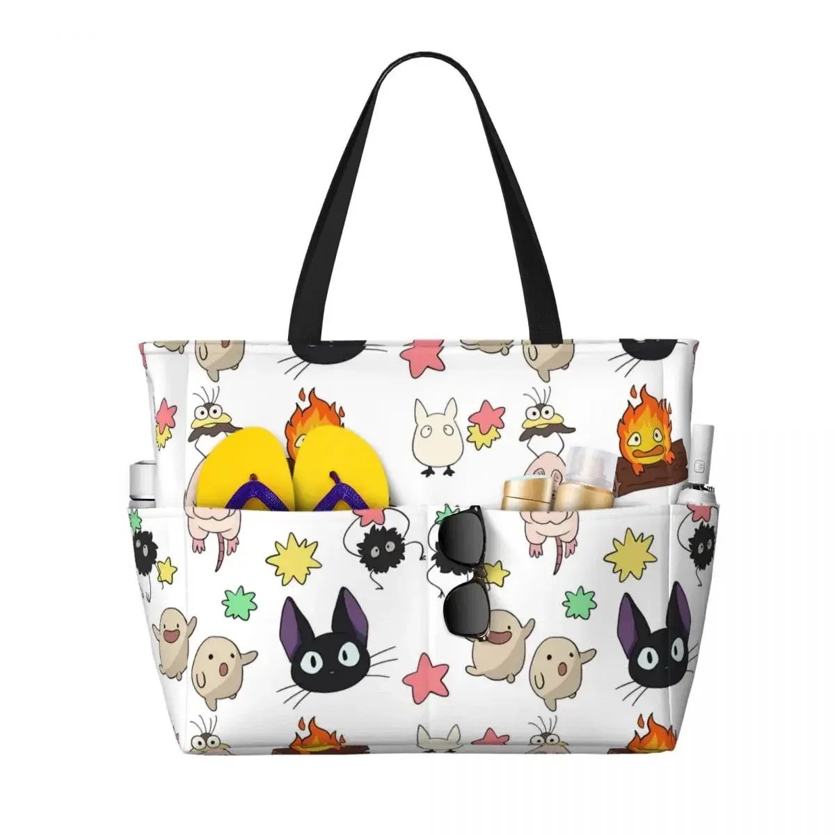sac fourre-tout de plage au design ghibli, sac de sport, de yoga, de voyage, grand sac fourre-tout pour femmes, sac de fitness