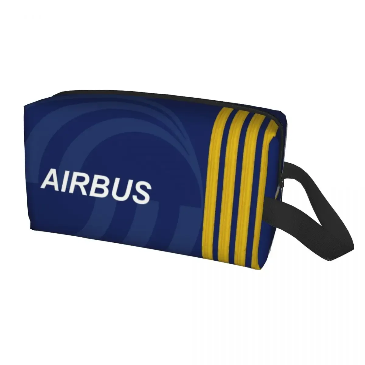 trousse de toilette personnalisée born to fly captain stripes, pilote de vol, aviateur d'aviation, avion, maquillage, rangement de cosmétiques, kit dopp