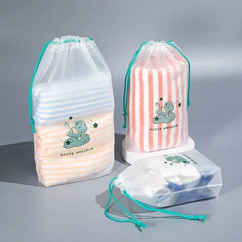 sac de rangement de voyage en plein air, mignon pvc étanche transparent conviviale ré, sac de proximité wstring, sac de toilette cosmétique portable, trousse de toilette, ensemble de 3 pièces