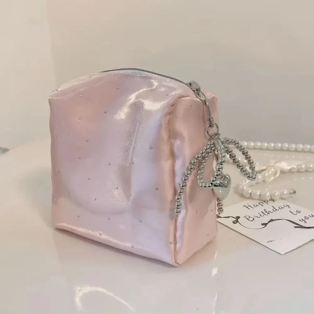 sac cosmétique de luxe multifonctionnel à sequins, trousse de maquillage portable à fermeture éclair, grand sac à main à strass de grande capacité, sac de voyage