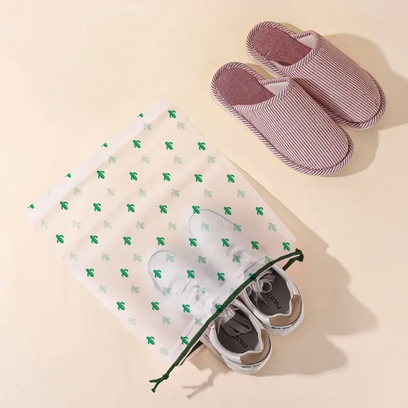 sac de rangement transparent imperméable à cordon en plastique pour cosmétiques, serviettes et chaussettes, idéal pour la salle de bain et la plage - lot de 10