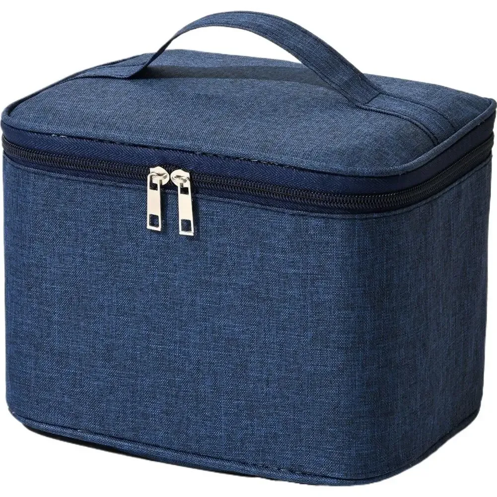 trousse de toilette double couche grande capacité pour voyage, pochette de lavage imperméable en tissu oxford, sac de rangement cosmétique portable