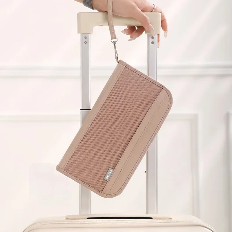 porte-passeport quotidien et de vacances, organiseur de documents multi-emplacements avec fermeture éclair pour passeports, billets d'avion, cartes et argent liquide