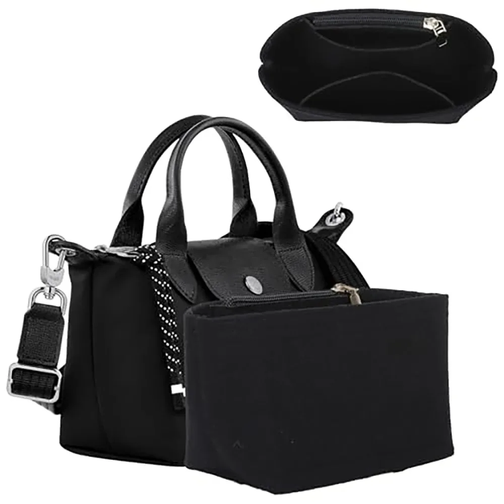 Organisateur de sac en feutre pour Longchamp LE PLIAGE CUIR Top Handle Bag XS, organisateur de maquillage ultraléger, sac de voyage intérieur