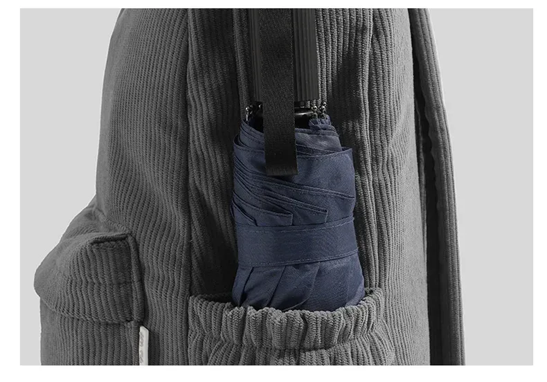 nouveau sac à dos en velours côtelé de couleur unie pour les étudiants sacs à dos décontractés en velours rayé sacs de rangement d'ordinateur de 14 pouces pour les femmes рюкзак 가