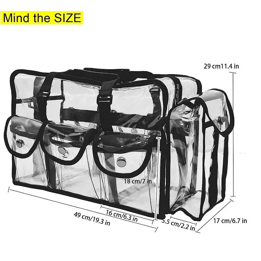 poches externes transparentes, porte-mouchoirs, sac transparent, sac à cosmétiques, sac de voyage, trousse de maquillage